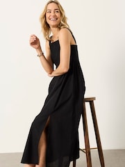 FatFace Black Petite Gili Embroidered Midi Dress - Image 5 of 6