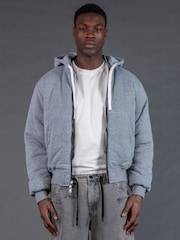 Religion Black Reversible Bomber Hoodie - Image 6 of 9