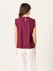 FatFace Burgundy Red Petite Gi Embroidered Blouse - Image 2 of 5
