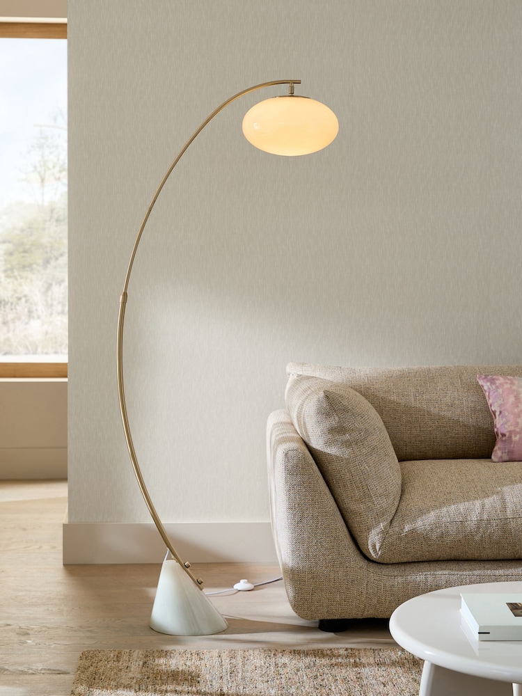 Brass Aura Arc Floor Lamp - Image 1 of 7 Brass Aura Arc Floor Lamp - Image 1 of 7