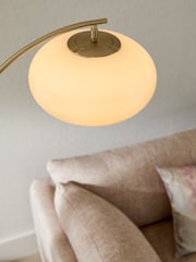 Brass Aura Arc Floor Lamp - Image 3 of 7