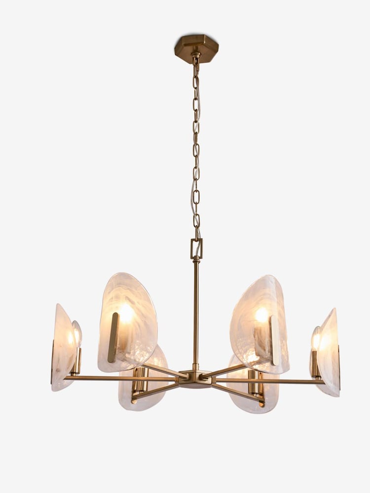 Brass Aura 6 Light Chandelier Ceiling Light - Image 1 of 2