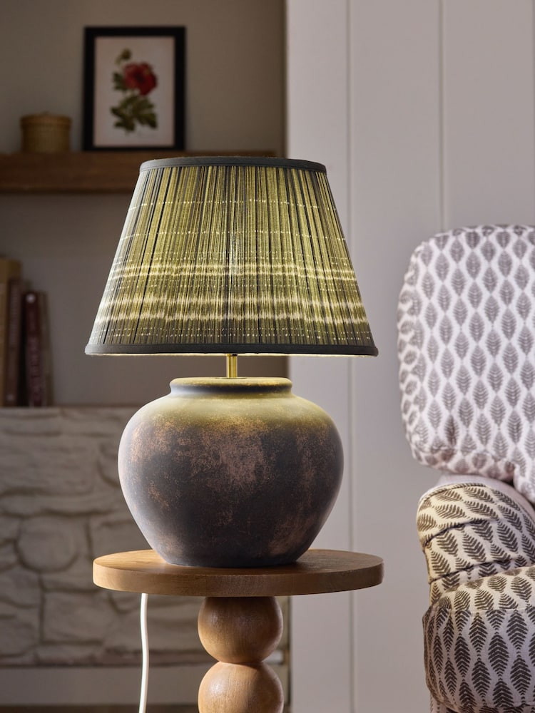Green Pleated Lamp Shade - Image 1 of 4 Green Pleated Lamp Shade - Image 1 of 4
