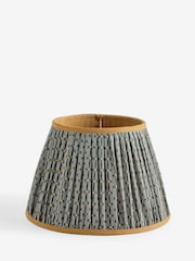 Green Geo Contrast Trim Pleated Lamp Shade - Image 1 of 3
