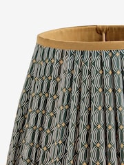 Green Geo Contrast Trim Pleated Lamp Shade - Image 2 of 3