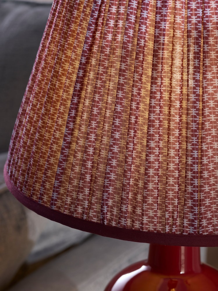 Red Geo Pleated Lamp Shade - Image 4 of 4 Red Geo Pleated Lamp Shade - Image 4 of 4