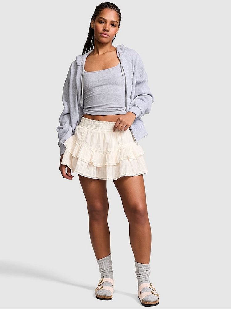 Victoria's Secret Pink Winter White Ruffle Mini Skirt - Image 1 of 2