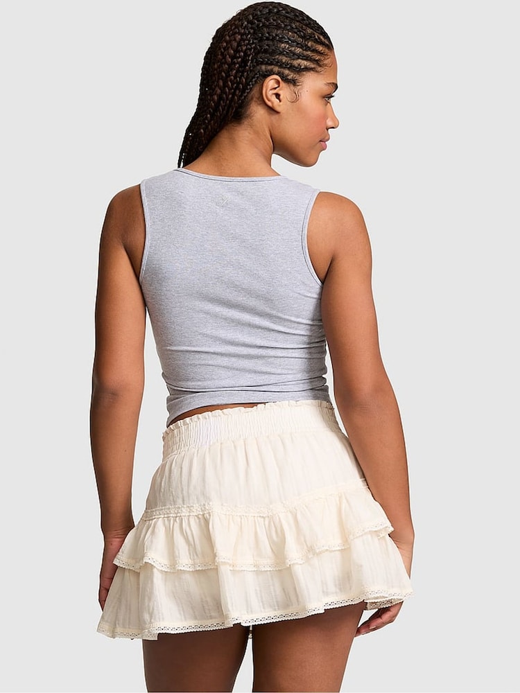 Victoria's Secret Pink Winter White Ruffle Mini Skirt - Image 2 of 2