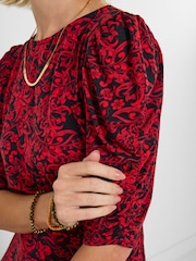 Joe Browns Red Petite Floral Print Jersey Dress - Image 3 of 7