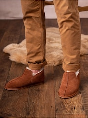 Lakeland Leather Tan Brown Mens Slipper Boots - Image 1 of 6