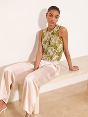 Lipsy Olive Green Cornelli Bubble Hem Top - Image 3 of 4