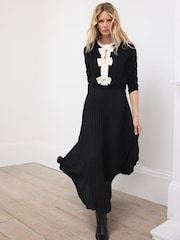 Mint Velvet Black Bow Detail Layered Maxi Dress - Image 1 of 8