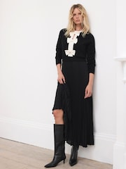 Mint Velvet Black Bow Detail Layered Maxi Dress - Image 6 of 8