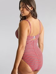 Panache Red Gingham Paloma Balcony Wired Swimsuit - Image 2 of 3