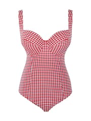 Panache Red Gingham Paloma Balcony Wired Swimsuit - Image 3 of 3
