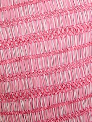 Love & Roses Pink Poplin Stripe Shirred Bodice Puff Sleeve Midi Dress - Image 5 of 5