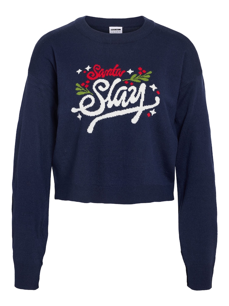 NOISY MAY Blue Crop Knitted Jumper - Image 1 of 1