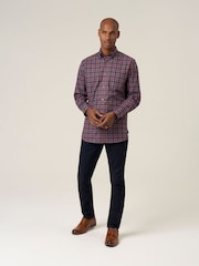 Skopes Blue Cotton Casual Regular Fit Check Shirt - Image 2 of 8