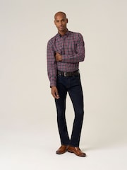 Skopes Blue Cotton Casual Regular Fit Check Shirt - Image 3 of 8