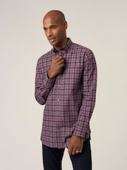 Skopes Blue Cotton Casual Regular Fit Check Shirt - Image 4 of 8