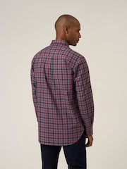 Skopes Blue Cotton Casual Regular Fit Check Shirt - Image 5 of 8