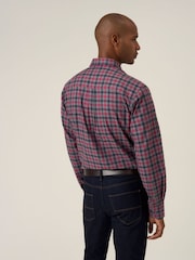 Skopes Blue Cotton Casual Regular Fit Check Shirt - Image 6 of 8
