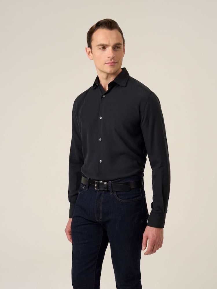 Skopes Black Soft Touch Tailored Fit Party Shirt - Image 1 of 6
