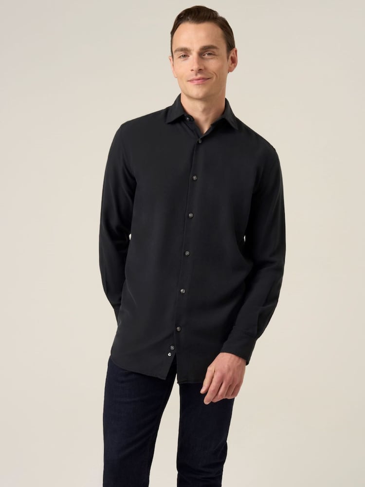 Skopes Black Soft Touch Tailored Fit Party Shirt - Image 2 of 6