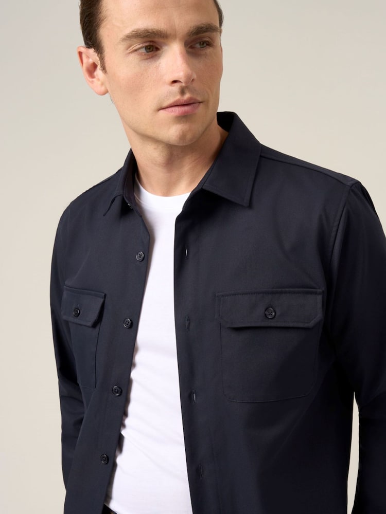 Azul - Skopes Casual Stretch Twill Overshirt - Imagen 2 de 5