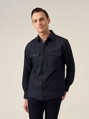 Azul - Skopes Casual Stretch Twill Overshirt - Imagen 4 de 5
