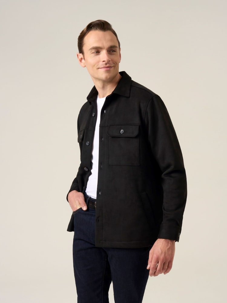 Skopes Black Casual Faux Suede Shacket - Image 2 of 6 Skopes Black Casual Faux Suede Shacket - Image 2 of 6