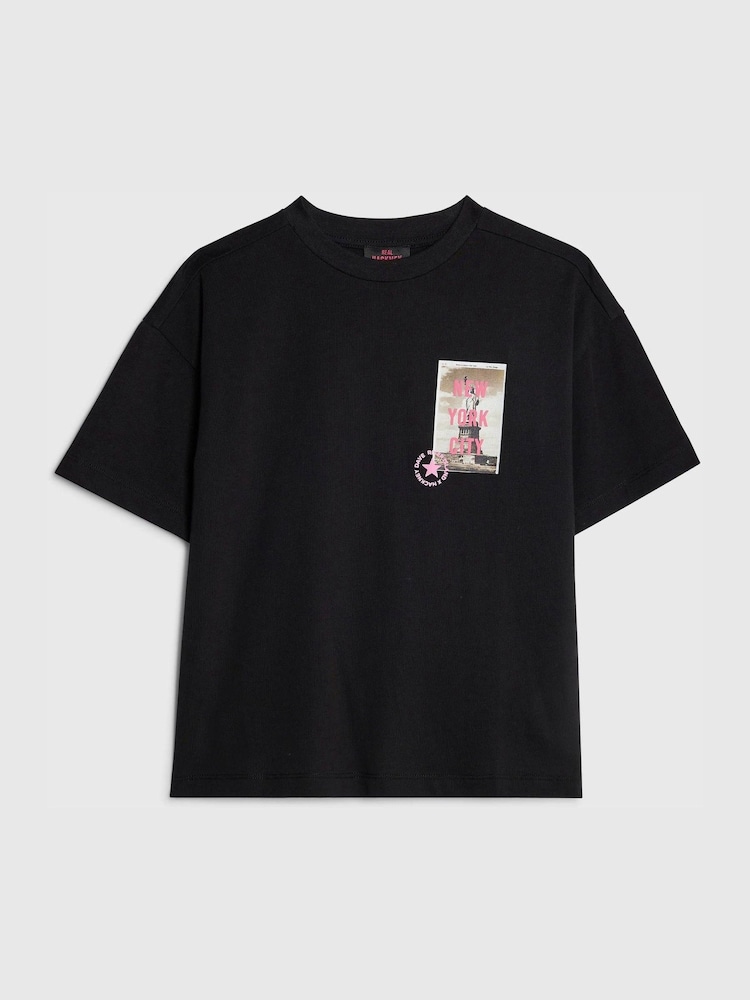 River Island Black Hackney Dave New York T-Shirt - Image 2 of 4