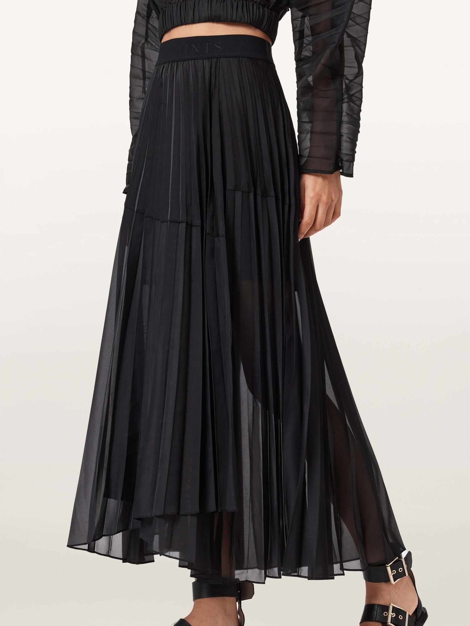 Buy AllSaints Black Micaela Pleat Skirt from Next USA