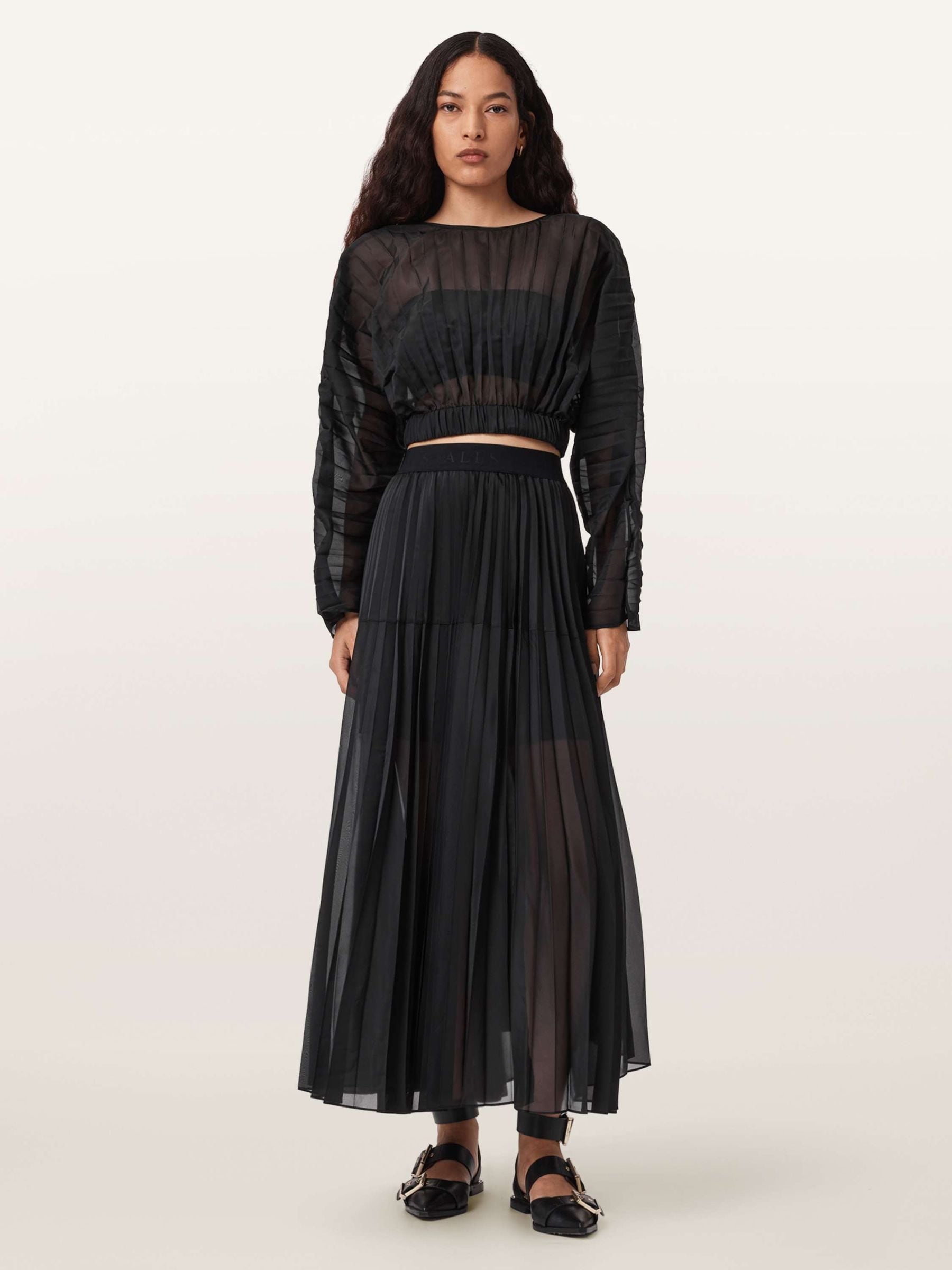 Buy AllSaints Black Micaela Pleat Skirt from Next USA