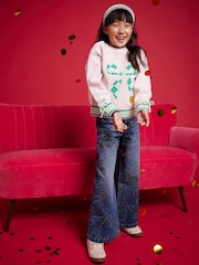 River Island Pink Argyle Bow Jumper - Image 2 of 4