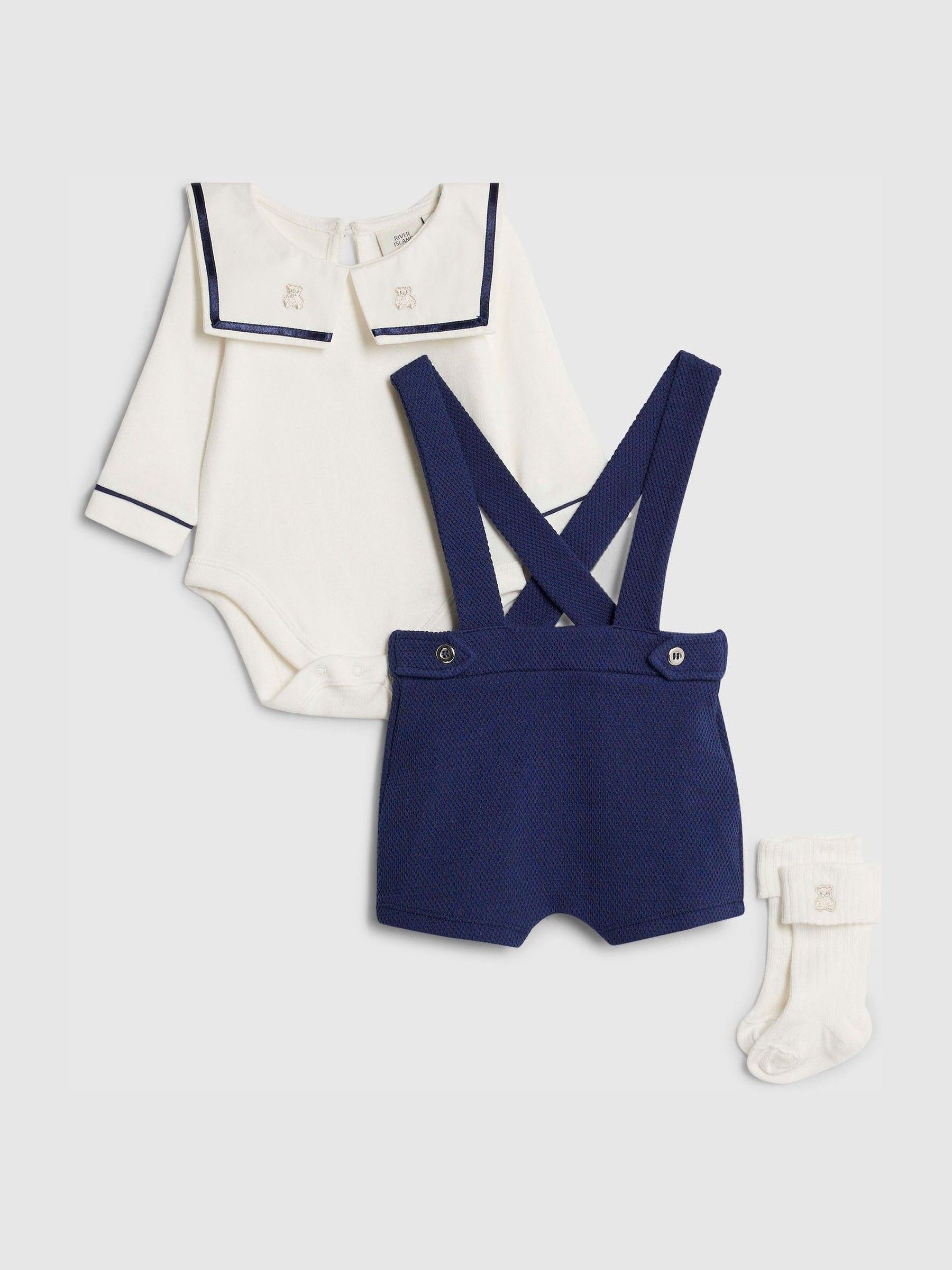 Next：日本 River Island セーラーカラー ロンパース & ショートパンツ