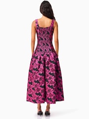Elliatt Pink Holly Floral Jaquard Midi Dress - Image 3 of 5