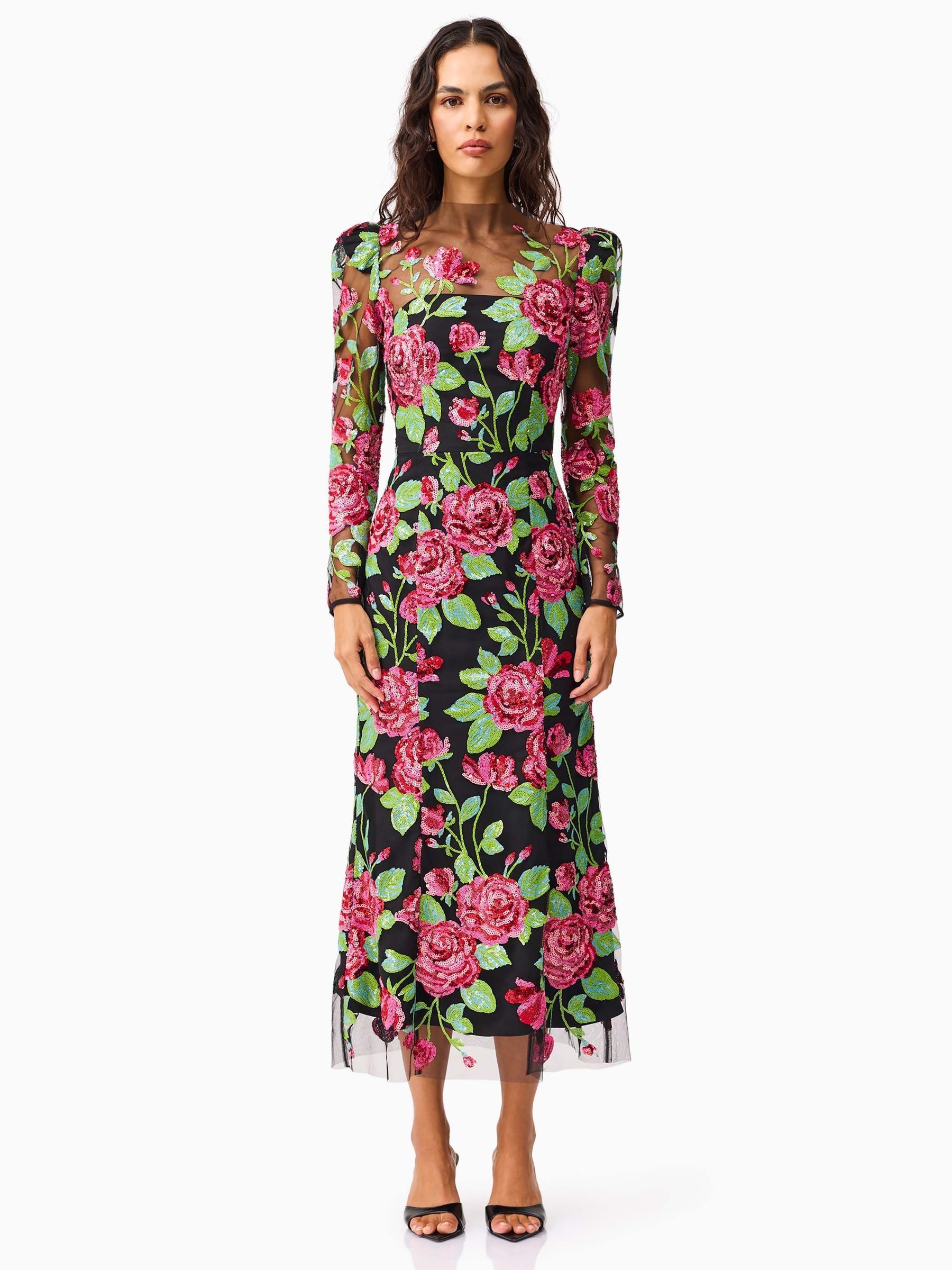 Buy Elliatt Black Lyra Floral Midi Dress from Next USA Buy Elliatt Black Lyra Floral Midi Dress from Next USA