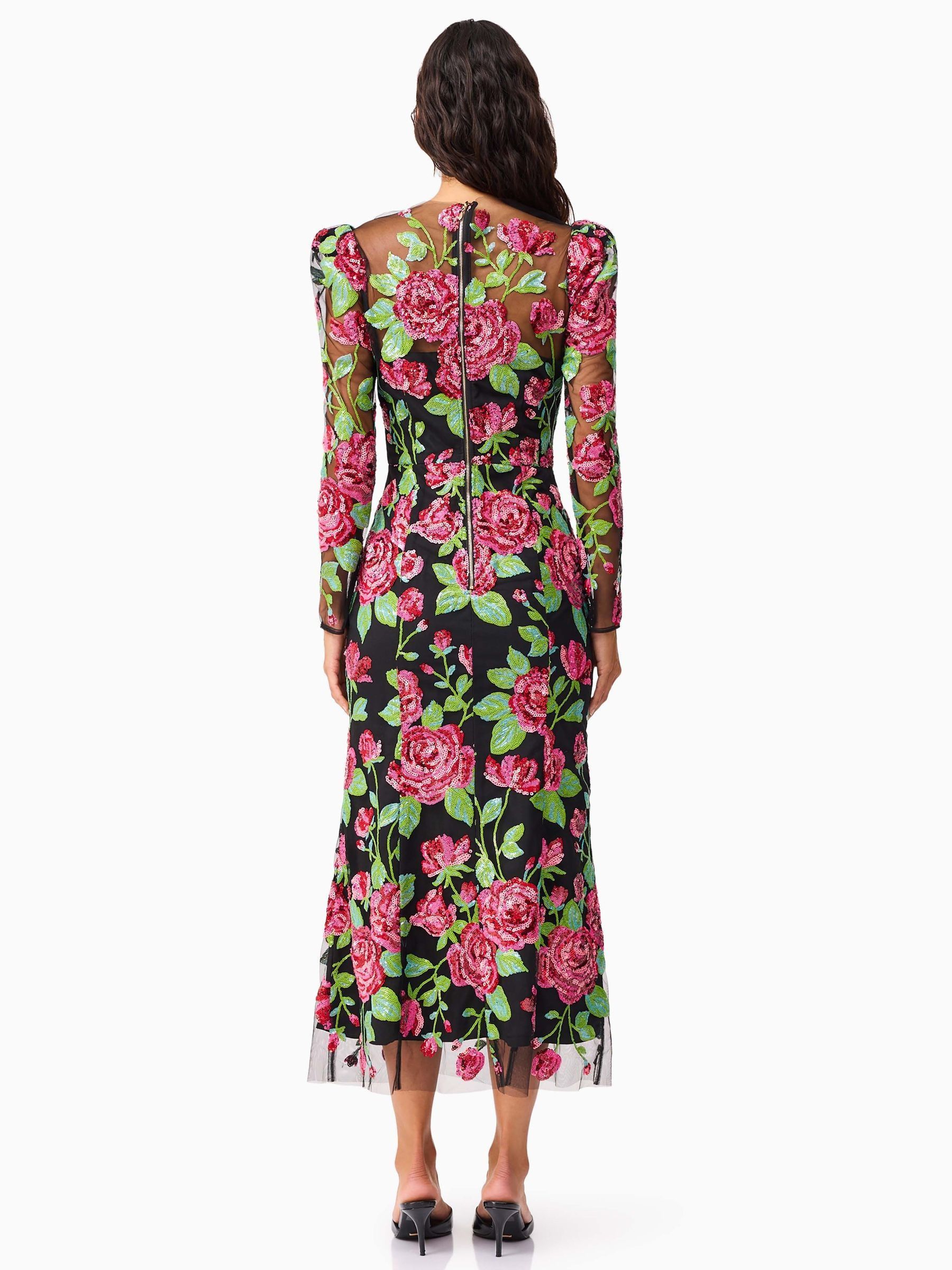 elliatt ingrid floral embroidered midi dress Embroidered Mariner collar Short sleeve Dress in White main image 0