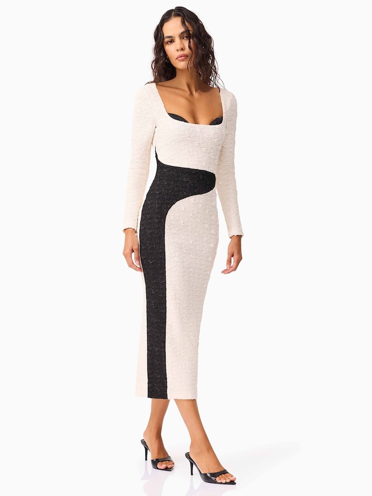 Buy Elliatt Cream Paloma Long Sleeve Midi Dress from Next USA
