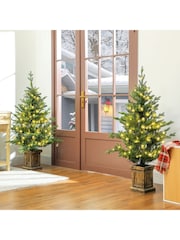 Homcom Green Set of 2 Prelit 4ft Christmas Tree with Realistic tips - Image 1 of 6