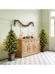 Homcom Green Set of 2 Prelit 4ft Christmas Tree with Realistic tips - Image 4 of 6