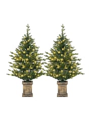 Homcom Green Set of 2 Prelit 4ft Christmas Tree with Realistic tips - Image 6 of 6
