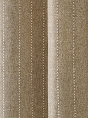 Set of 2 Natural Woven Stab Stitch Stripe Eyelet Lined Curtains - Image 5 of 5