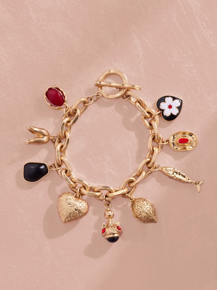Gold Tone Tabitha Simmons X Next Charm Bracelet - Image 1 of 5