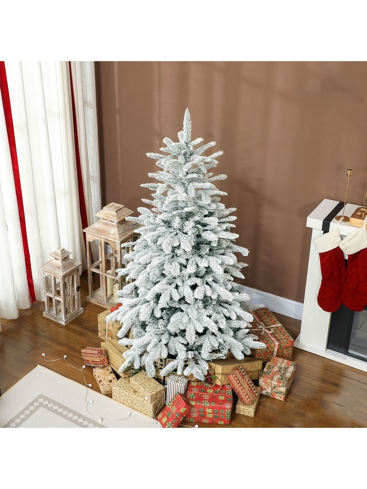 Homcom Green 5ft Artificial Flocked Christmas Tree - Image 2 of 6 Homcom Green 5ft Artificial Flocked Christmas Tree - Image 2 of 6
