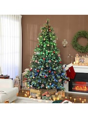 Homcom Green 7.5ft Prelit Christmas Tree With Colourful DIY LED - Image 1 of 6