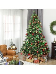 Homcom Green 7.5ft Prelit Christmas Tree With Colourful DIY LED - Image 2 of 6