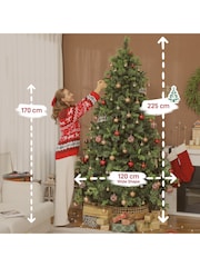 Homcom Green 7.5ft Prelit Christmas Tree With Colourful DIY LED - Image 3 of 6