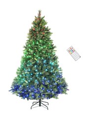 Homcom Green 7.5ft Prelit Christmas Tree With Colourful DIY LED - Image 5 of 6